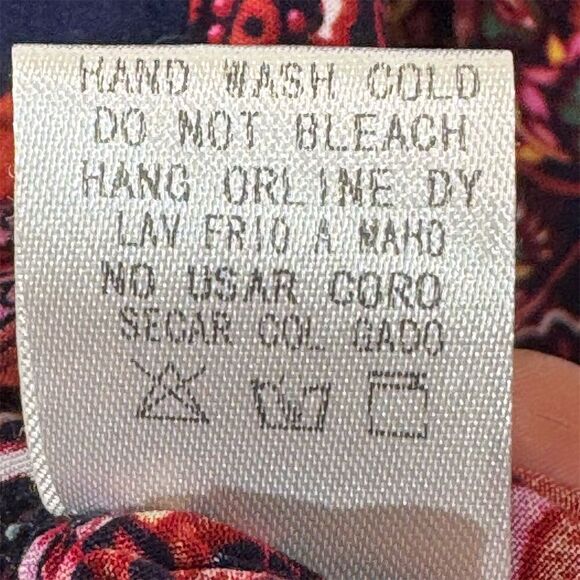 Toomi XXL Boho Peasant Navy Blue Red Paisley Floral Border Print Top Flowy Tunic - Picture 9 of 9